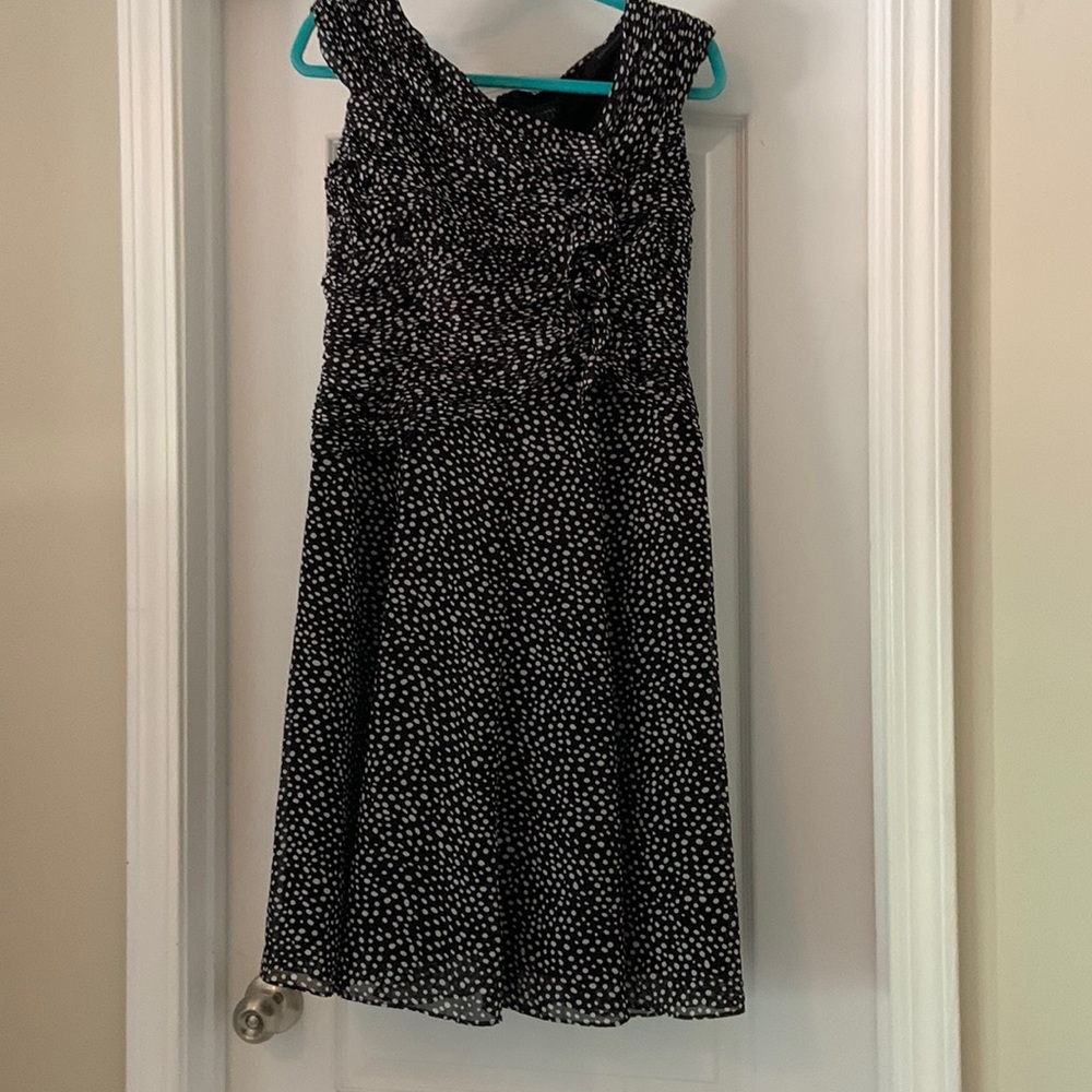 Adrianna Papell black white polka dot dress